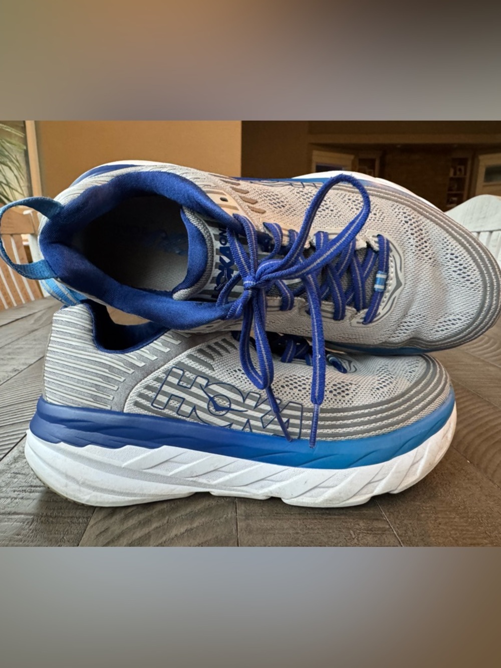 Hoka One One Bondi 6 Vapor Blue/Frost Grey Running Shoes Men’s Size 7 - Picture 2 of 14